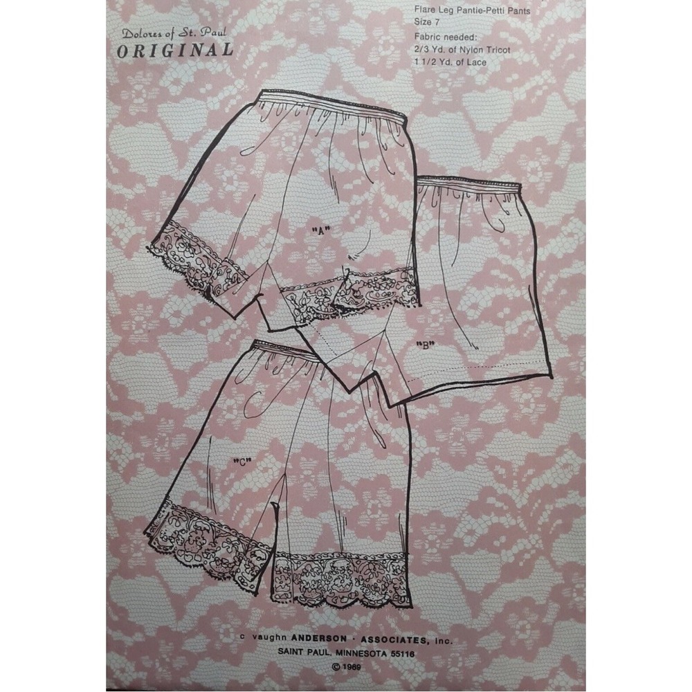 Dolores of St Paul 6939 Ladies Petti Pants Size 7 Vintage 1969 Sewing Pattern